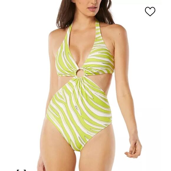MICHAEL MICHAEL KORS Women's Printed O-Ring Cutout One-Piece Swimsuit Size 6 - Picture 2 of 11
